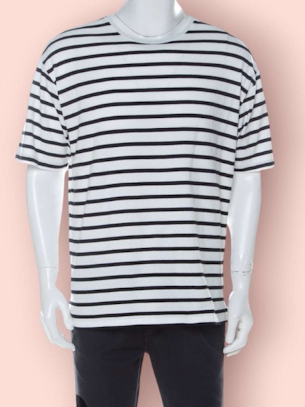 BURBERRY Striped Cotton Short Sleeve Logo T Shirt
